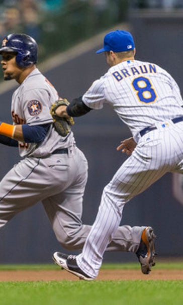 Astros' rally ends on Utley Rule call, Brewers win